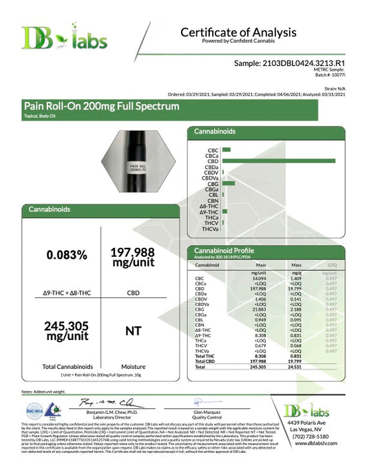 Pain Roll-On 200mg Full Spectrum